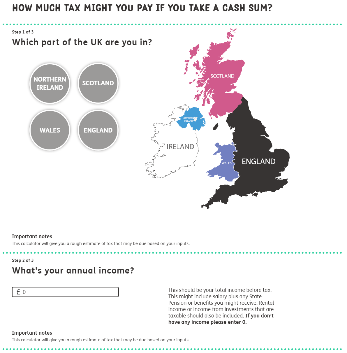 Tax calculator deals with pension